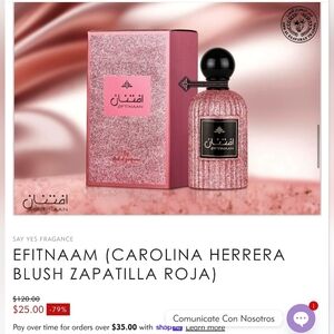 Perfumepara Mujer Arabe Horijinal Inspirado En La Zapatilla Roja De Carolina Err